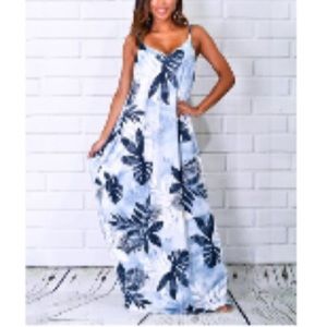 Brand new gray floral maxi dress